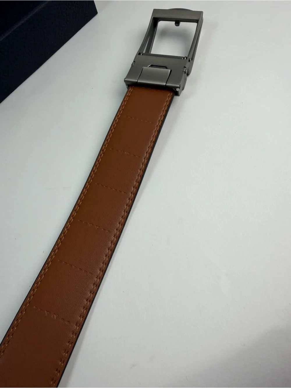 Bostanten Leather Belt Mens  Brown Automatic Buckle 42-48 Inches New